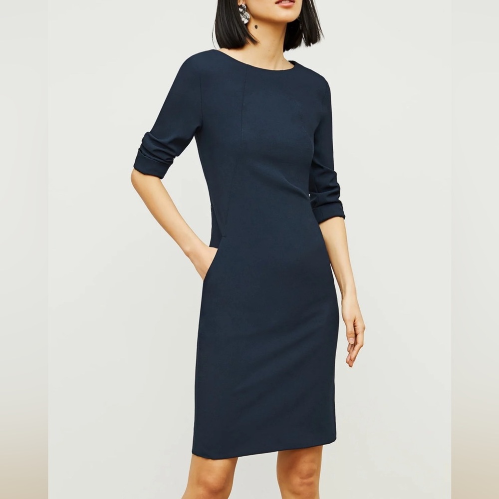 MM.LaFleur Etsuko Recycled WonderTex Sheath Dress, Size 6